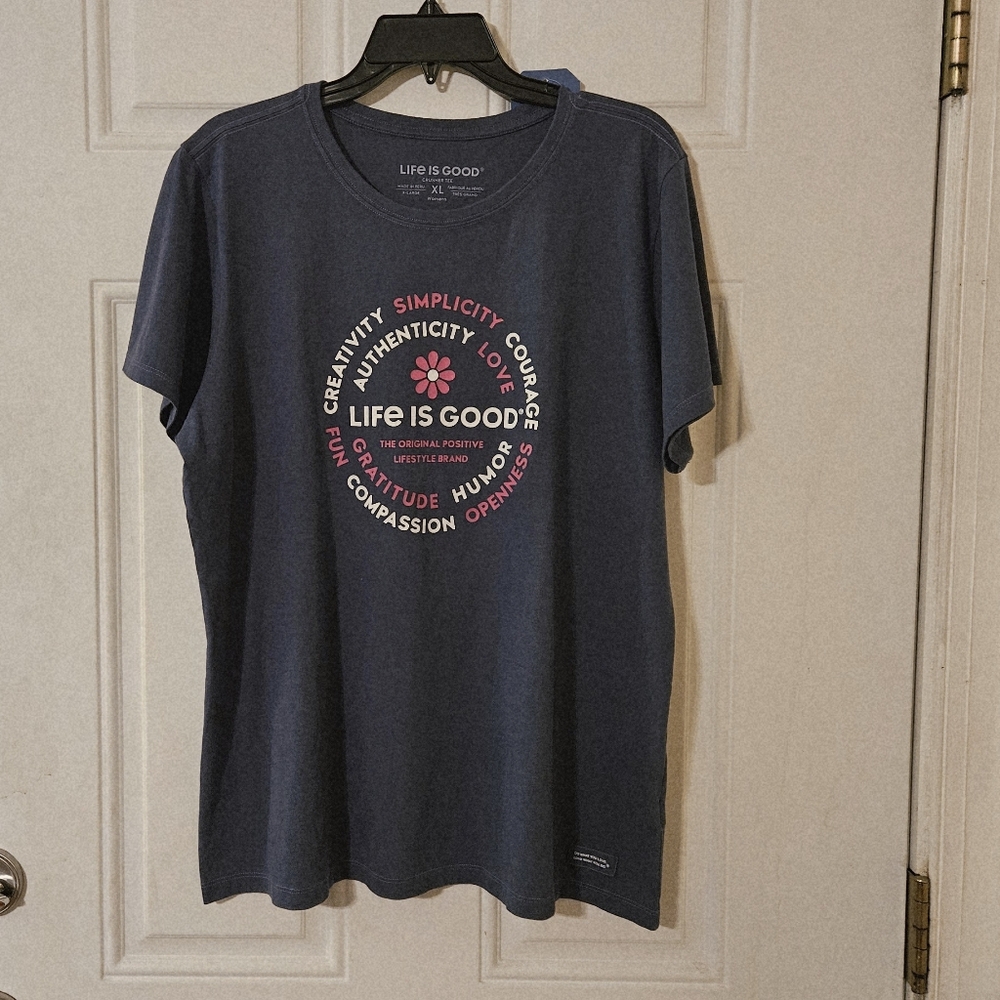 Life is Good Blue Graphic T-Shirt - Picture 2 of 10